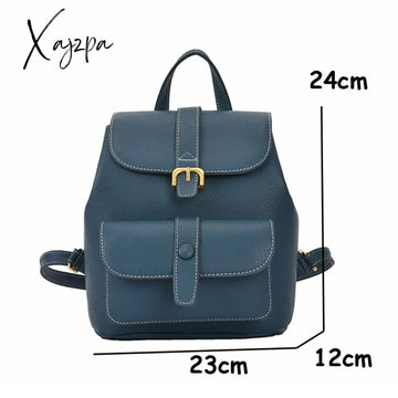 Xajzpa - New Women’s Backpack Travel Pu Leather Handbag Schoolbag For Girls Bag Female Shoulder
